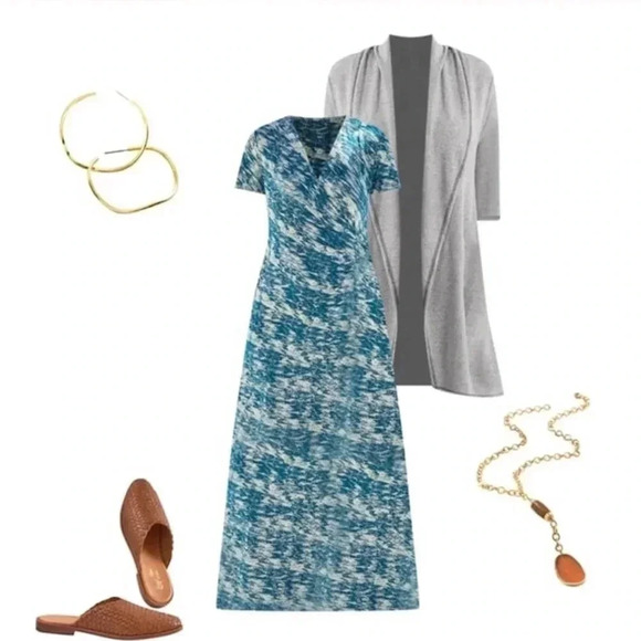 Soft Surroundings faux wrap abstract maxi dress size XL - Picture 1 of 6